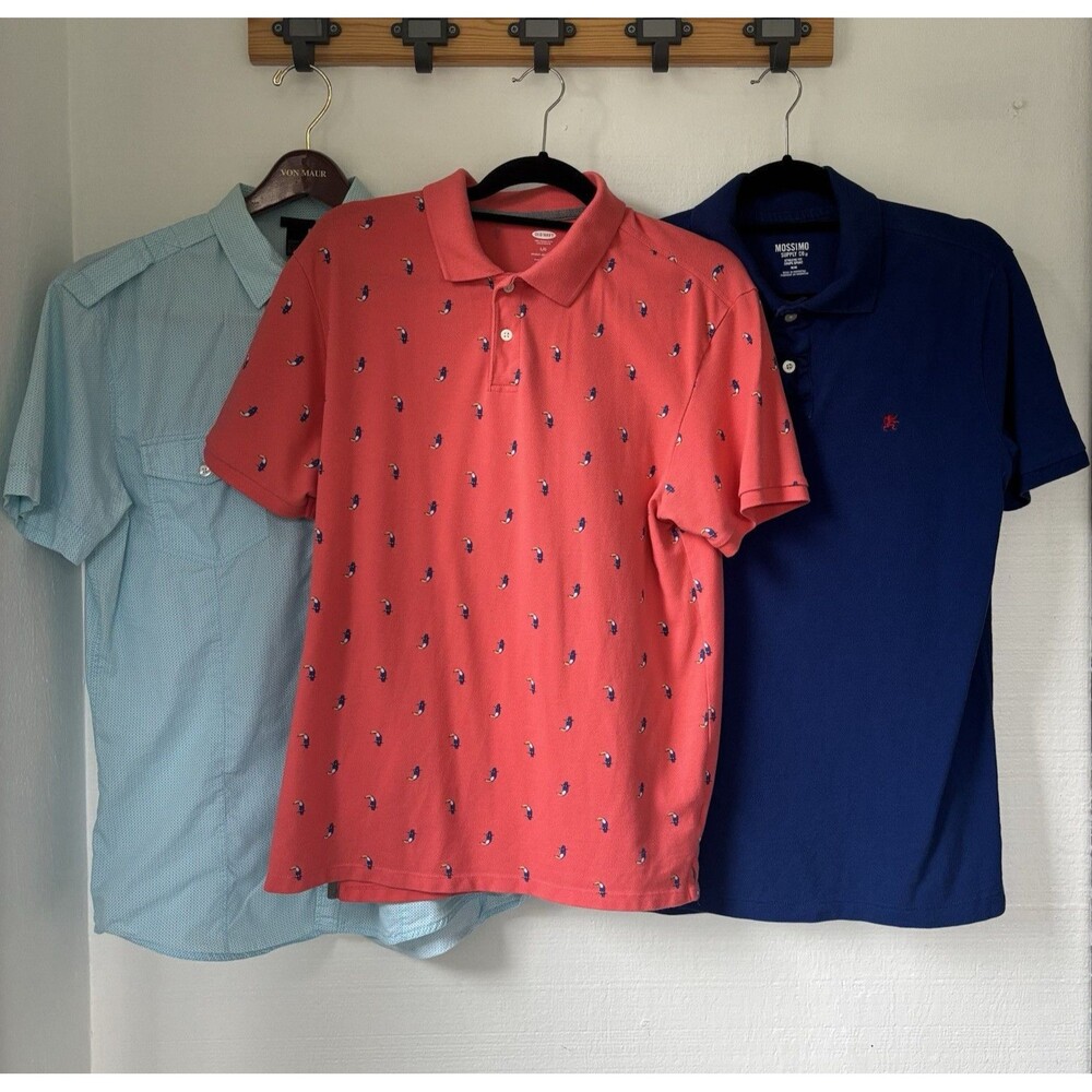 Men’s Short Sleeve Tops Bundle - H&M Button Down, Old Navy Toucan Polo, Mossimo